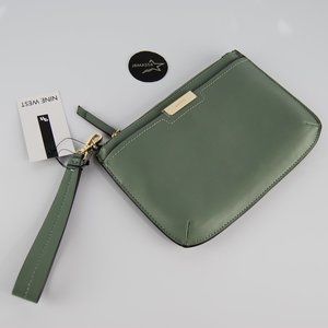 Nine West Lawson Solid Wristlet  Handbag Faux Leather